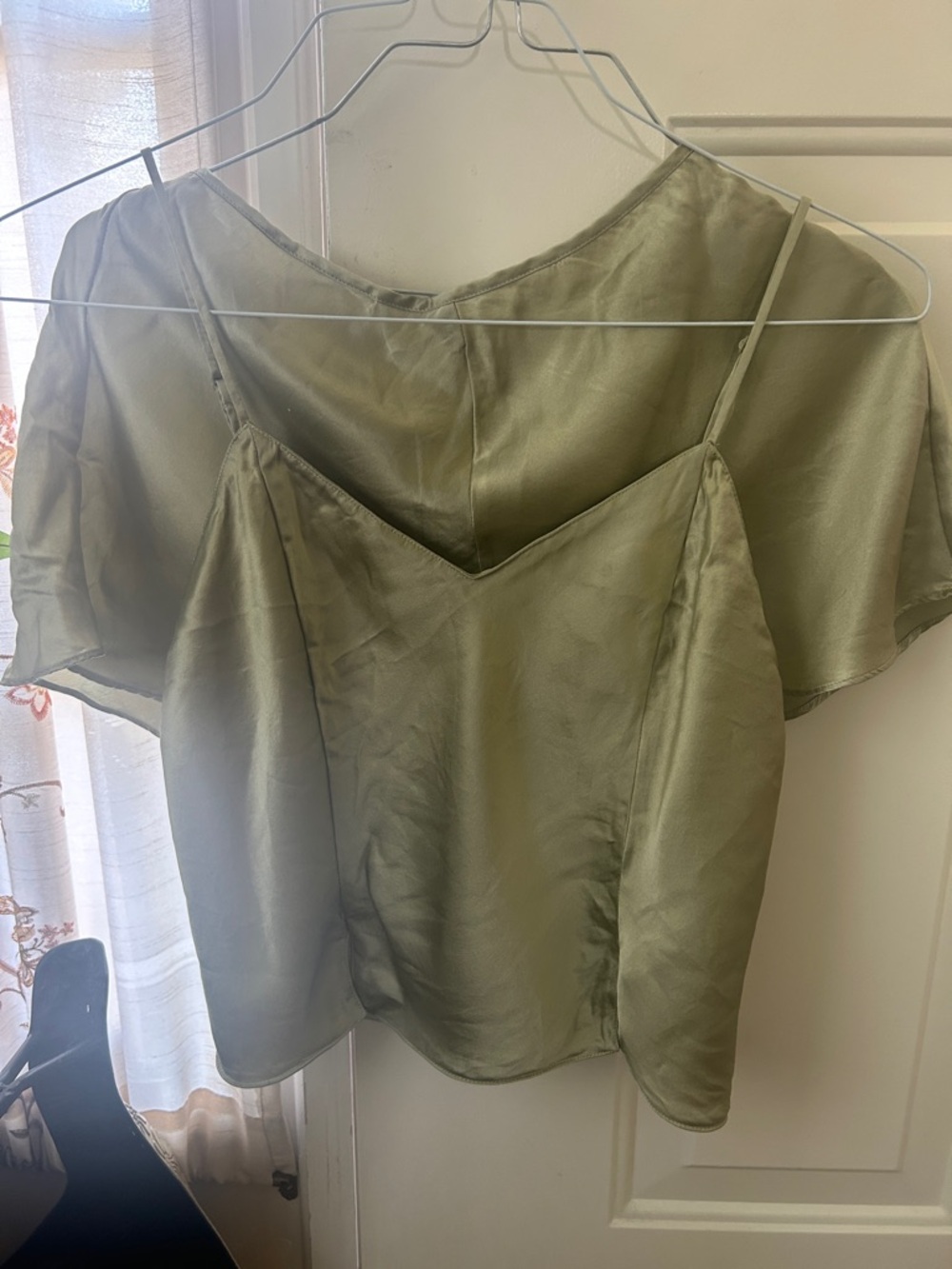 Vintage Victoria's Secret Olive Green Night Silk Cami and Shorts